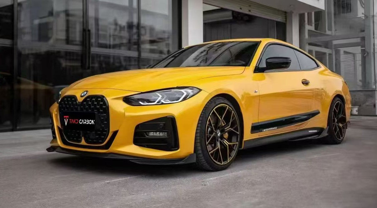 BMW 4 Series 430i (with M-package bumper, does not fit base model) M440i G22 G23 2020-ON with Aftermarket Parts - Front Lip Carbon Fiber from TAKD Carbon