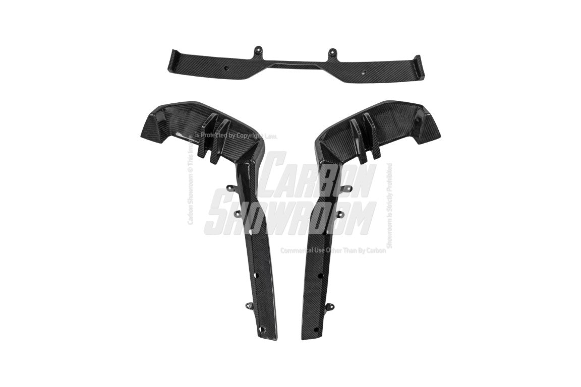BMW 5 Series 530 540 (with M-package bumper, does not fit base model) & i5 e/x Drive40 (with M-package bumper, does not fit base model) M60 G60 G61 2024-ON with Aftermarket Parts - MP Style Rear Diffuser (Quad Exhaust Tips Included) Pre-preg Carbon Fiber from TAKD Carbon