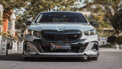 BMW 5 Series 530 540 (with M-package bumper, does not fit base model) & i5 e/x Drive40 (with M-package bumper, does not fit base model) M60 G60 G61 2024-ON with Aftermarket Parts - V1 Style Front Lip Pre-preg Carbon Fiber from TAKD Carbon