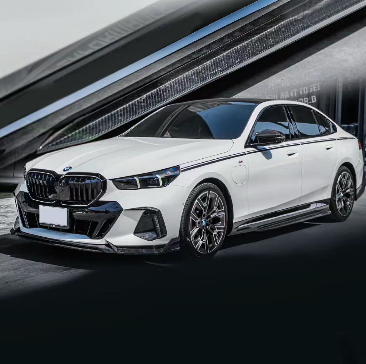 BMW 5 Series 530 540 (with M-package bumper, does not fit base model) & i5 e/x Drive40 (with M-package bumper, does not fit base model) M60 G60 G61 2024-ON with Aftermarket Parts - V1 Style Air Intake Vents Cover Pre-preg Carbon Fiber from TAKD Carbon