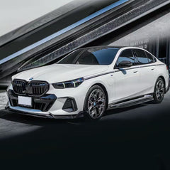 BMW 5 Series 530 540 (with M-package bumper, does not fit base model) & i5 e/x Drive40 (with M-package bumper, does not fit base model) M60 G60 G61 2024-ON with Aftermarket Parts - V1 Style Front Lip Pre-preg Carbon Fiber from TAKD Carbon