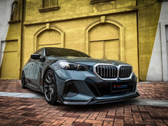 BMW 5 Series 530 540 (with M-package bumper, does not fit base model) & i5 e/x Drive40 (with M-package bumper, does not fit base model) M60 G60 G61 2024-ON with Aftermarket Parts - V1 Style Front Lip Pre-preg Carbon Fiber from TAKD Carbon