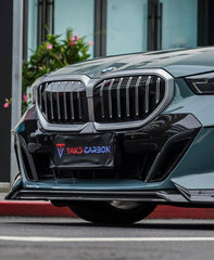 BMW 5 Series 530 540 (with M-package bumper, does not fit base model) & i5 e/x Drive40 (with M-package bumper, does not fit base model) M60 G60 G61 2024-ON with Aftermarket Parts - V1 Style Air Intake Vents Cover Pre-preg Carbon Fiber from TAKD Carbon