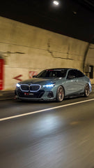 BMW 5 Series 530 540 (with M-package bumper, does not fit base model) & i5 e/x Drive40 (with M-package bumper, does not fit base model) M60 G60 G61 2024-ON with Aftermarket Parts - V1 Style Front Lip Pre-preg Carbon Fiber from TAKD Carbon