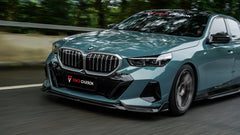 BMW 5 Series 530 540 (with M-package bumper, does not fit base model) & i5 e/x Drive40 (with M-package bumper, does not fit base model) M60 G60 G61 2024-ON with Aftermarket Parts - V1 Style Front Lip Pre-preg Carbon Fiber from TAKD Carbon