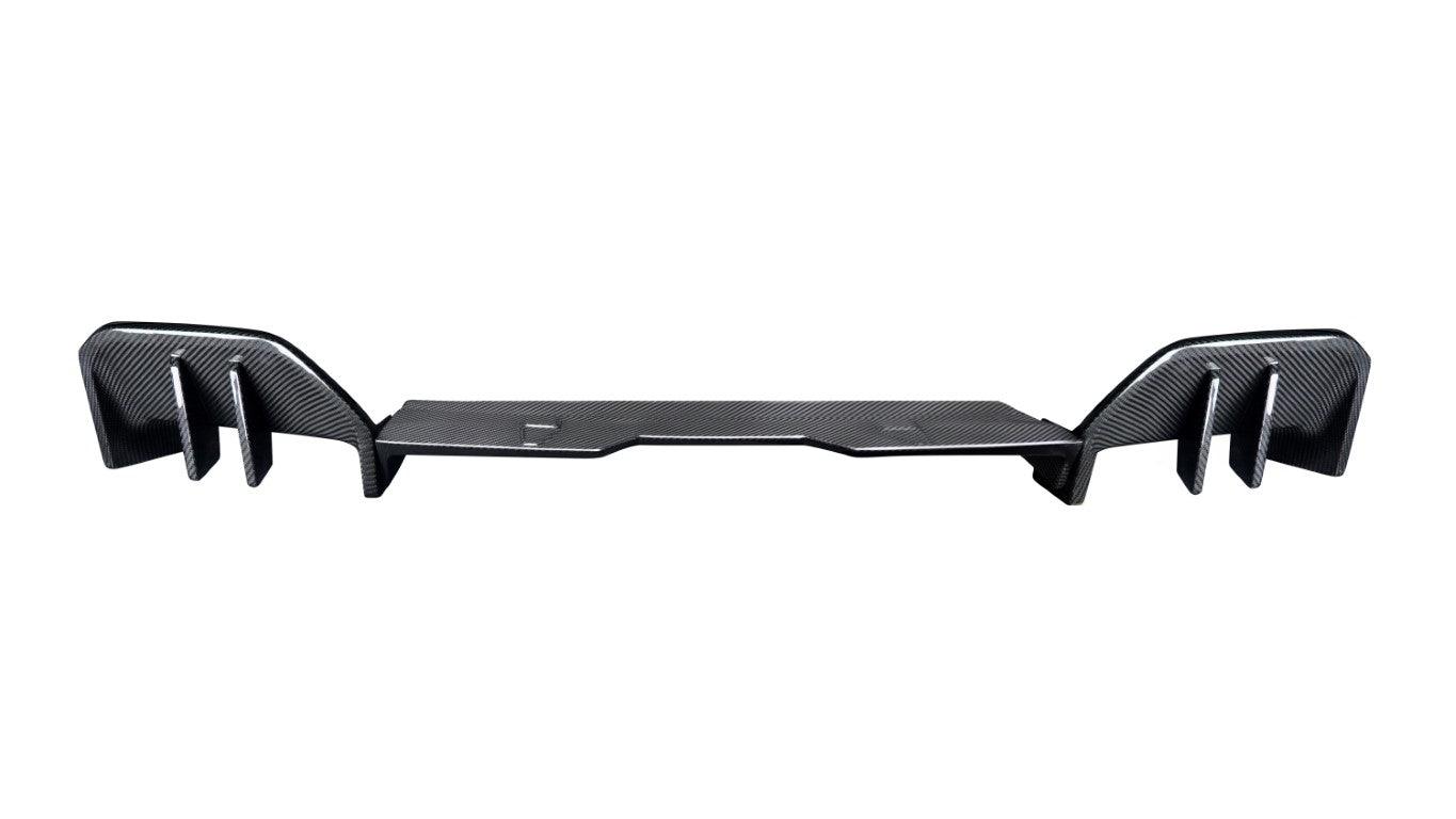 BMW 5 Series 530 540 (with M-package bumper, does not fit base model) & i5 e/x Drive40 (with M-package bumper, does not fit base model) M60 G60 G61 2024-ON with Aftermarket Parts - MP Style Rear Diffuser (Quad Exhaust Tips Included) Pre-preg Carbon Fiber from TAKD Carbon