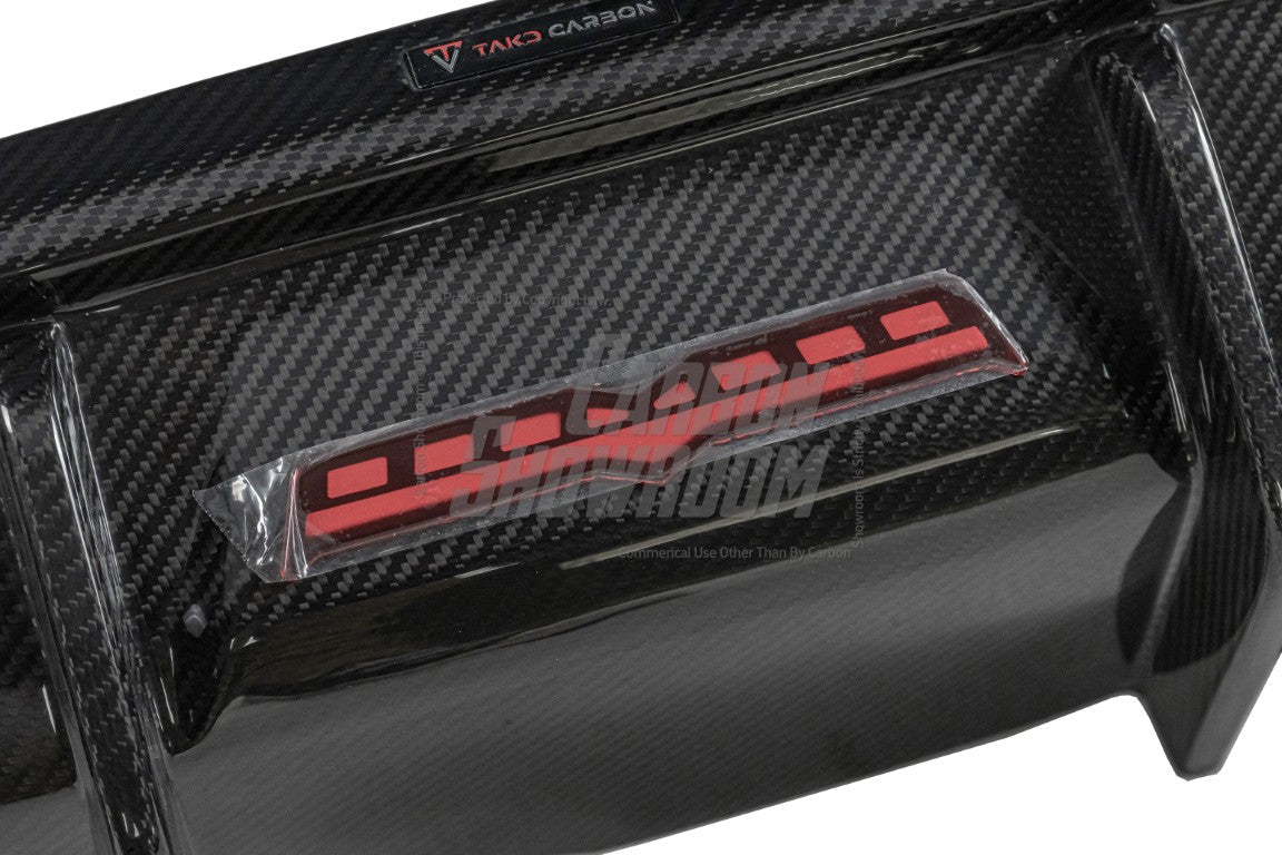BMW 5 Series M550 540 530 (with M-package bumper, does not fit base model) G30 LCI 2021-ON with Aftermarket Parts - Rear Diffuser Pre-preg Carbon Fiber from TAKD Carbon