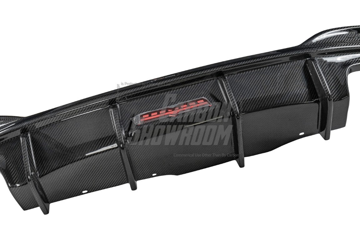 BMW 5 Series M550 540 530 (with M-package bumper, does not fit base model) G30 LCI 2021-ON with Aftermarket Parts - Rear Diffuser Pre-preg Carbon Fiber from TAKD Carbon