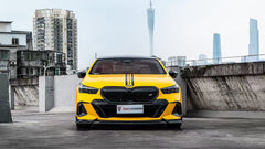 BMW 5 Series 530 540 (with M-package bumper, does not fit base model) & i5 e/x Drive40 (with M-package bumper, does not fit base model) M60 G60 G61 2024-ON with Aftermarket Parts - V1 Style Front Lip Pre-preg Carbon Fiber from TAKD Carbon