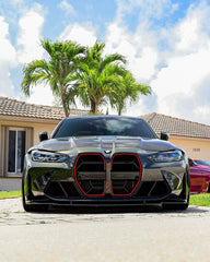 BMW M3 M3C M3CS G80 G81 2021 2022 2023 2024 & M4 M4C M4CS G82 G83 2021 2022 2023 2024 with Aftermarket Parts - CSL / Without ACC & CSL / With ACC Front Kidney Grill Pre-preg Carbon Fiber from Aero Republic