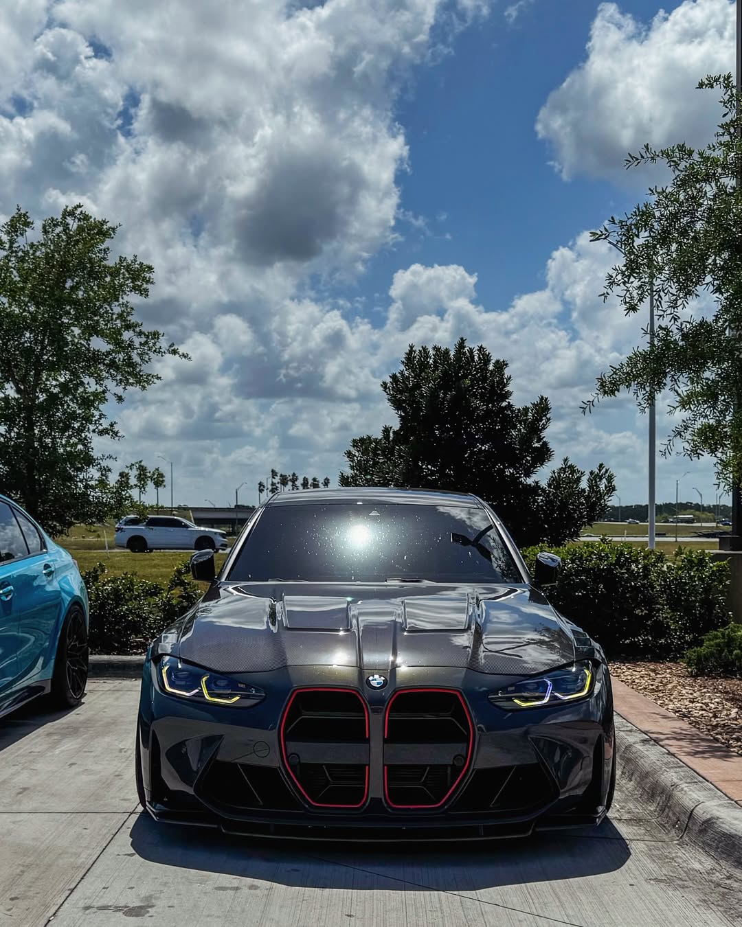 BMW M3/M3C G80/G81 2021 2022 2023 2024 & M4/M4C G82/G83 2021 2022 2023 2024 with Aftermarket Parts - CSL without ACC Sensor & CSL without ACC Sensor Grill Pre-preg Carbon Fiber from TAKD Carbon