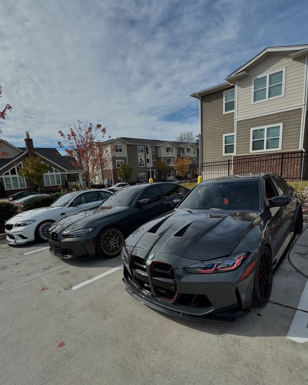 BMW M3 / M3C G80 G81 & M4 / M4C G82 G83 2021 2022 2023 2024 with Aftermarket Parts - Hood Bonnet Double-sided Pre-preg Carbon Fiber from TAKD Carbon