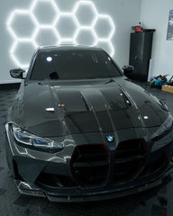 BMW M3 / M3C G80 G81 & M4 / M4C G82 G83 2021 2022 2023 2024 with Aftermarket Parts - Hood Bonnet Double-sided Pre-preg Carbon Fiber from TAKD Carbon