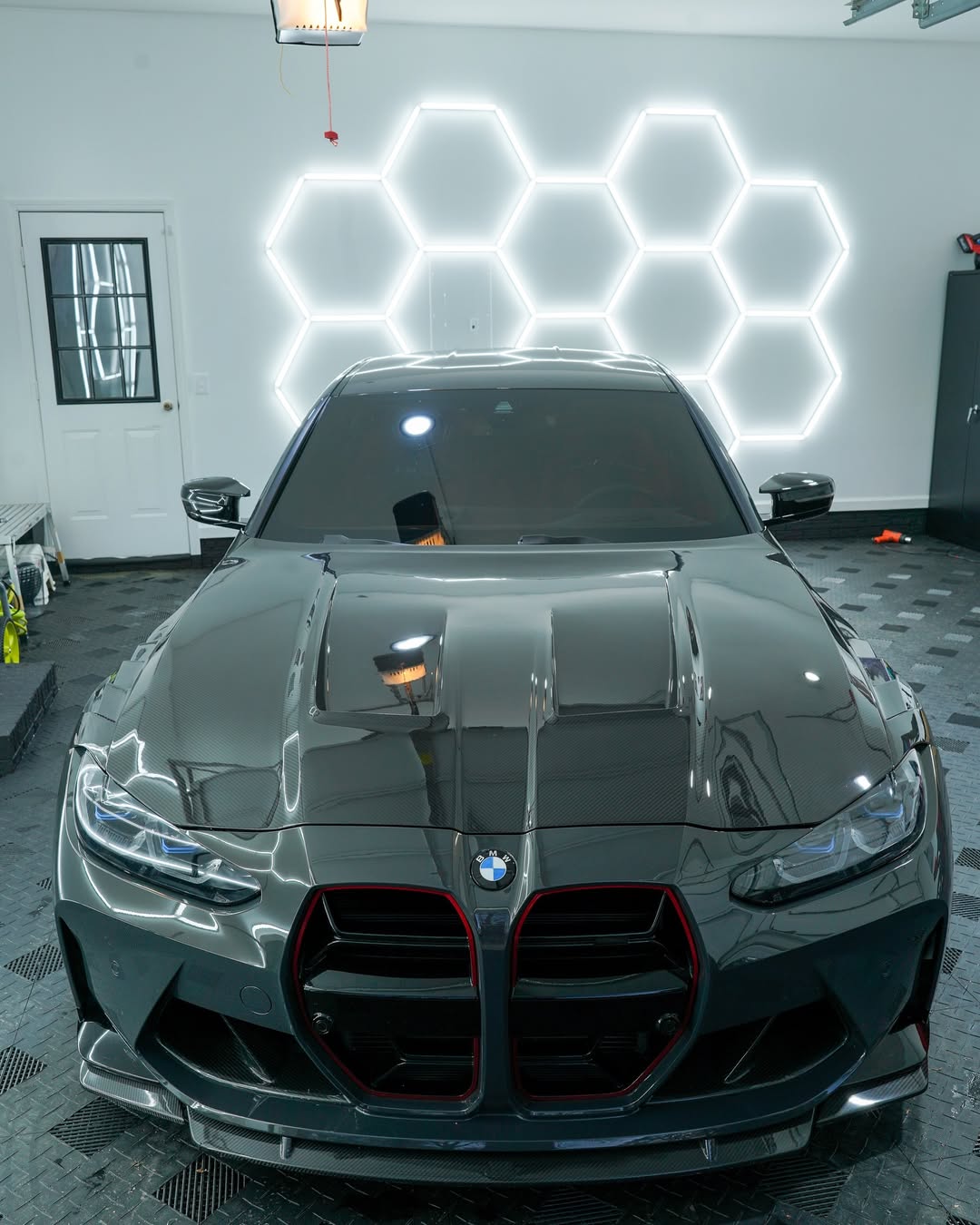 BMW M3 / M3C G80 G81 & M4 / M4C G82 G83 2021 2022 2023 2024 with Aftermarket Parts -?Hood Bonnet?Double-sided Pre-preg Carbon Fiber?from TAKD Carbon