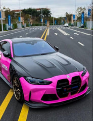 BMW M3 / M3C G80 G81 & M4 / M4C G82 G83 2021 2022 2023 2024 with Aftermarket Parts - Hood Bonnet Double-sided Pre-preg Carbon Fiber from TAKD Carbon