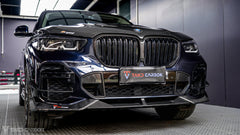 BMW X5 G05 M50i & X/S Drive 40i (with M-Package) Pre-LCI 2019 2020 2021 with Aftermarket Parts - V2 Front Lip Pre-preg Carbon Fiber from TAKD Carbon