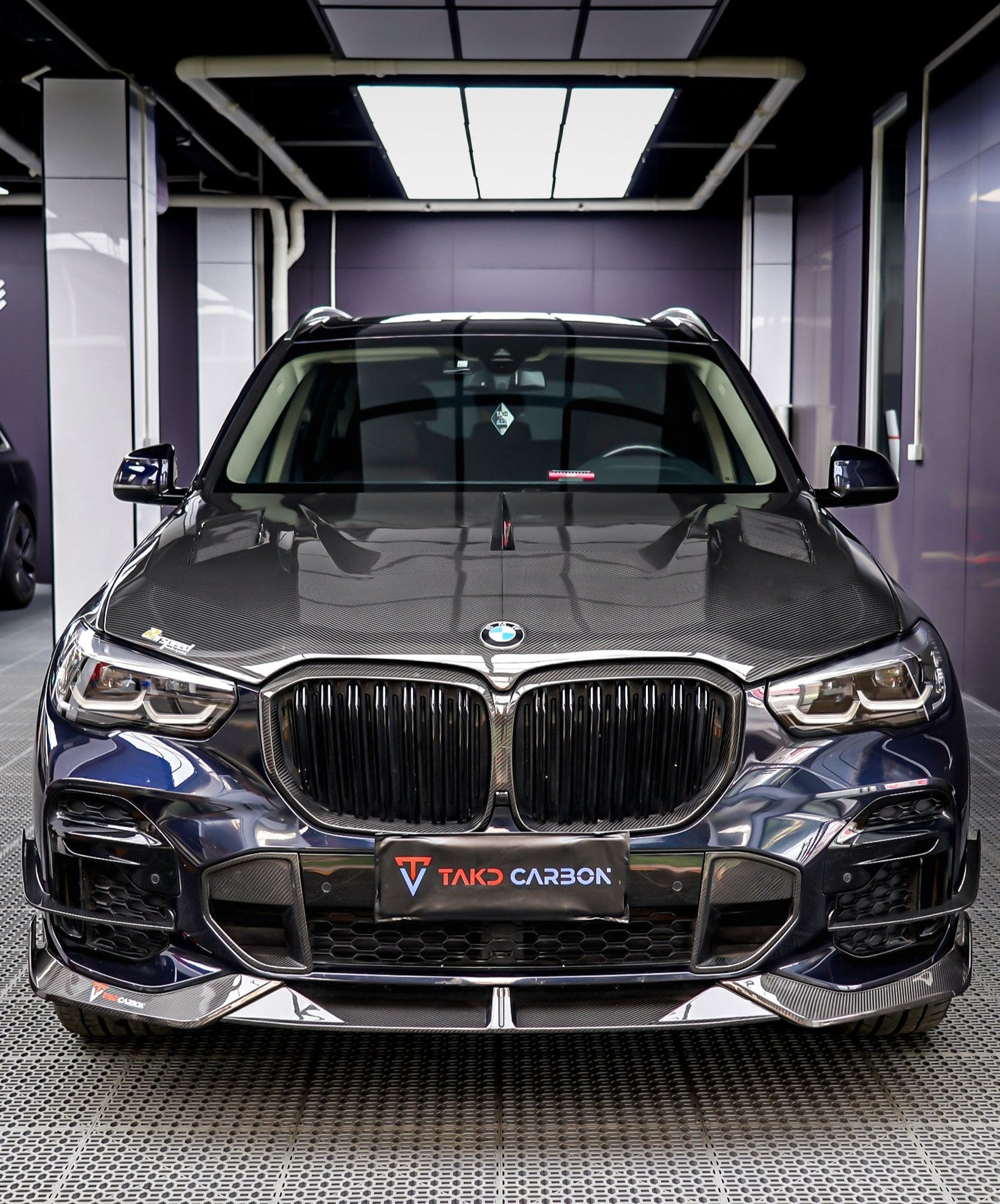 BMW X5 G05 M50i & X/S Drive 40i (with M-Package) Pre-LCI 2019 2020 2021 with Aftermarket Parts - V2 Front Lip Pre-preg Carbon Fiber from TAKD Carbon