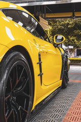 Porsche 718 Cayman / Boxster / GTS / GT4 / Spyder 2017 2018 2019 2020 2021 2022 2023 2024 with Aftermarket Parts - Side Skirts Pre-preg Carbon Fiber from TAKD Carbon