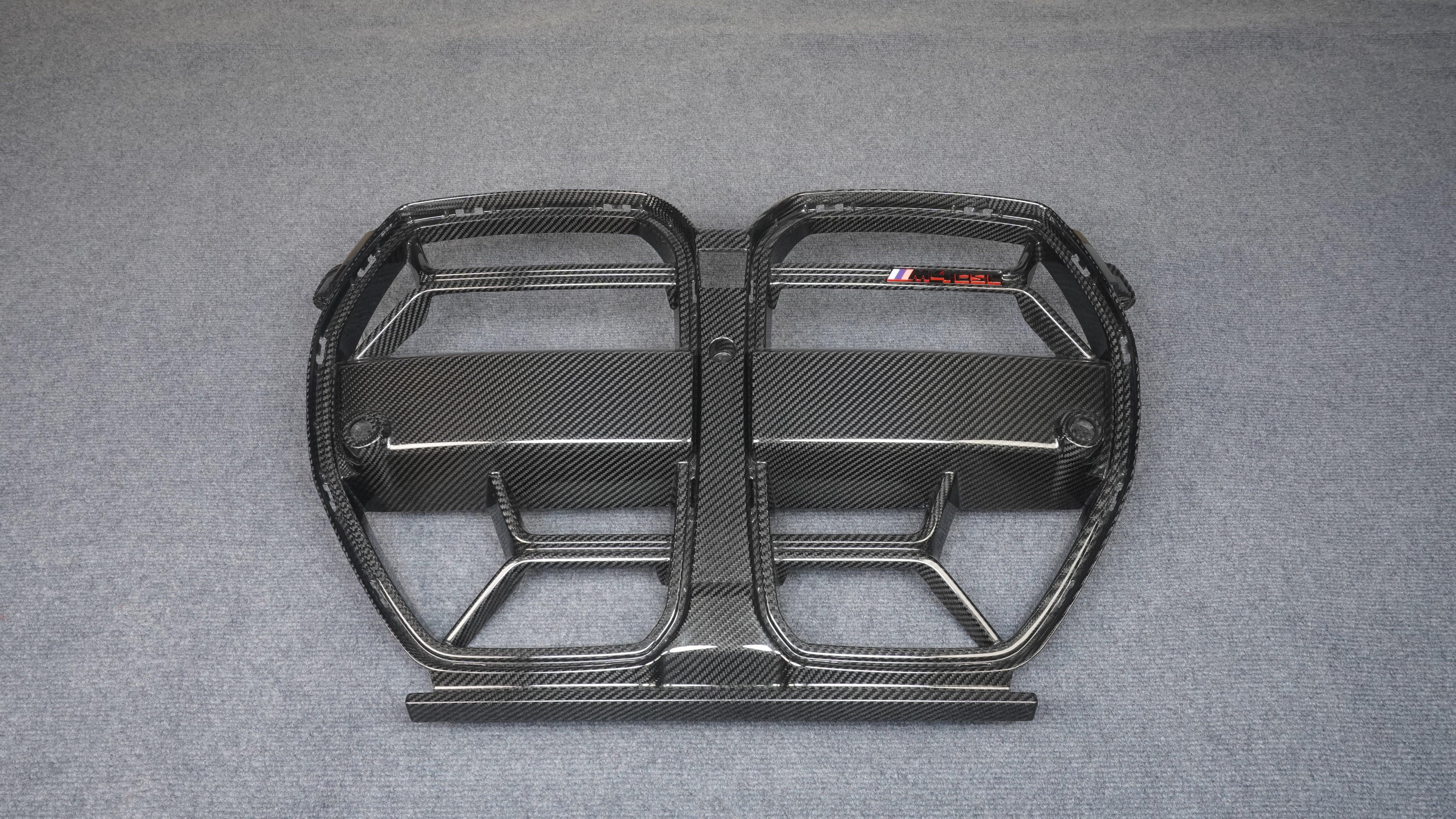 BMW M3/M3C G80/G81 2021 2022 2023 2024 & M4/M4C G82/G83 2021 2022 2023 2024 with Aftermarket Parts - CSL without ACC Sensor & CSL without ACC Sensor Grill Pre-preg Carbon Fiber from TAKD Carbon