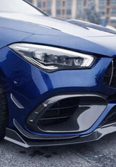 Mercedes Benz CLA45 CLA45S C118 2020 2021 2022 2023 2024 with Aftermarket Parts - V2 Style Front Intake Cover Pre-preg Carbon Fiber from TAKD Carbon