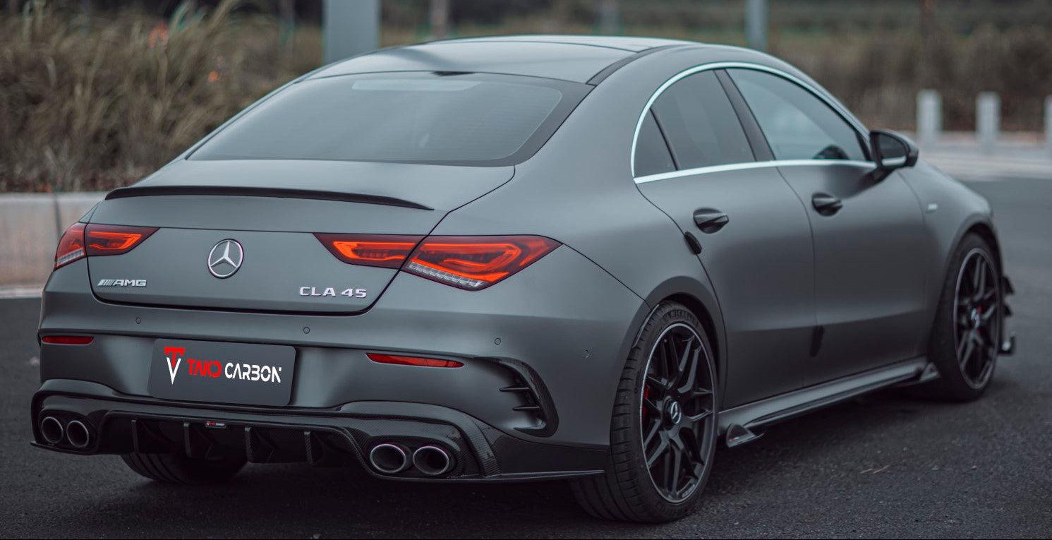 Mercedes Benz CLA-Class CLA45/S CLA35 CLA250 C118 2020-ON with Aftermarket Parts - Side Skirts Pre-preg Carbon Fiber from TAKD Carbon