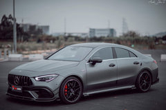 TAKD Carbon Side Skirts Extensions for Mercedes Benz CLA45 CLA35 CLA250 C118 Carbon Fiber