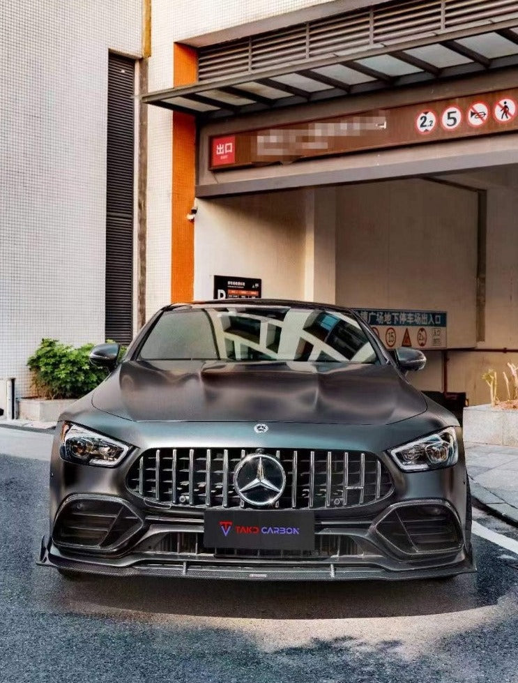 Mercedes Benz AMG GT43 GT50 GT53 X290 2021-2023 with Aftermarket Parts - Carbon Fiber Front Lip from TAKD Carbon