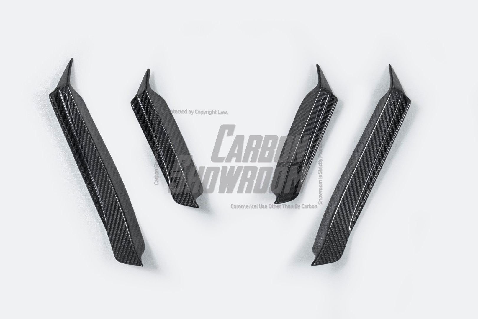 Mercedes Benz C-Class C63/C63S (fits both Pre-Facelift & Facelift) W205 2015 2016 2017 2018 2019 2020 2021 with Aftermarket Parts - Front Canards Pre-preg Carbon Fiber from TAKD Carbon