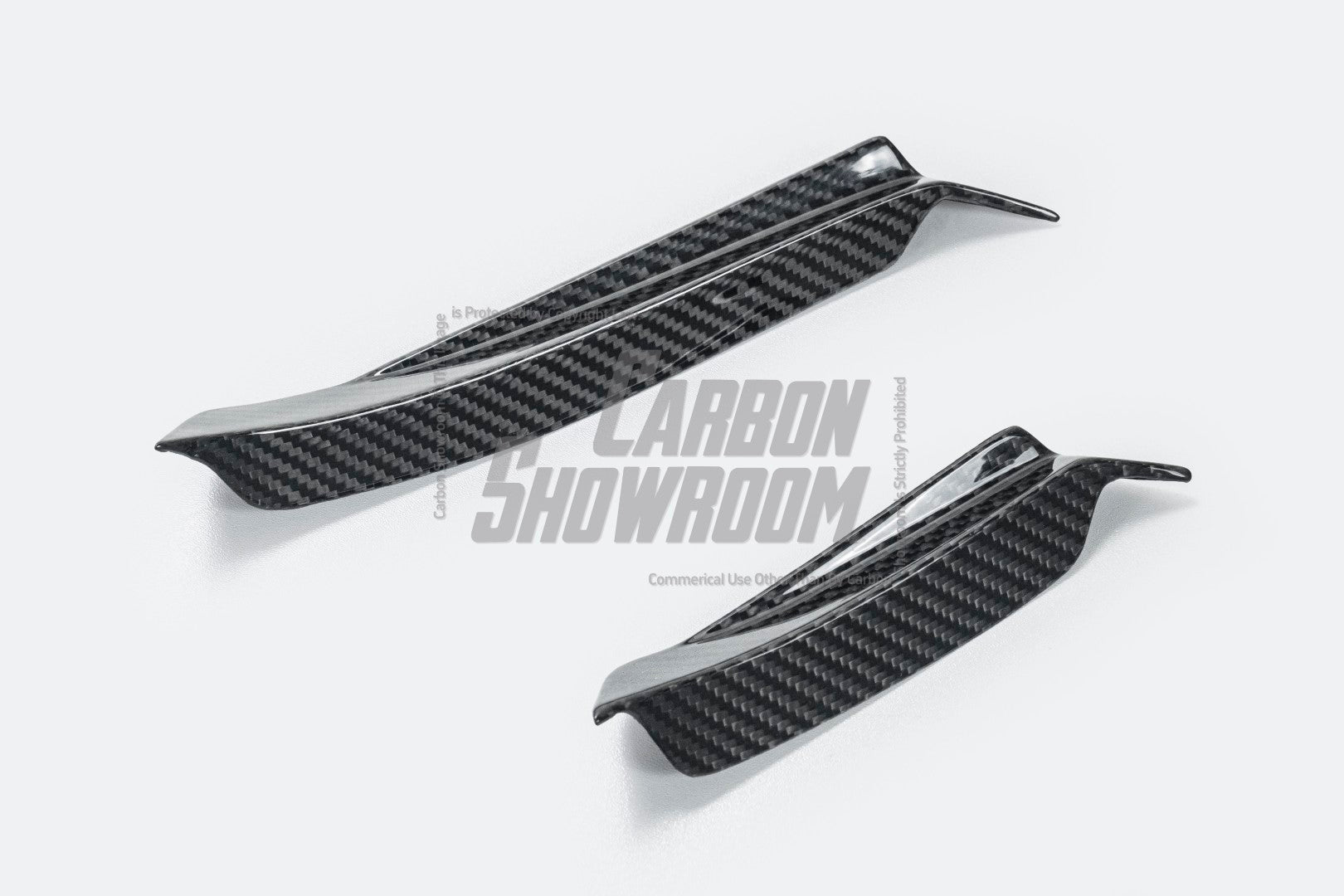 Mercedes Benz C-Class C63/C63S (fits both Pre-Facelift & Facelift) W205 2015 2016 2017 2018 2019 2020 2021 with Aftermarket Parts - Front Canards Pre-preg Carbon Fiber from TAKD Carbon