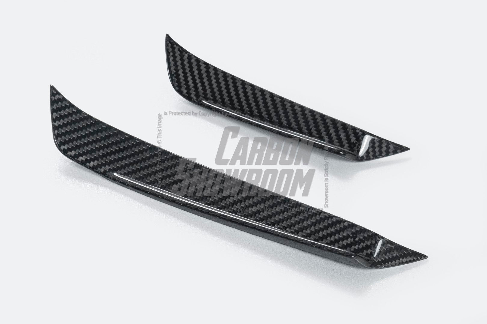 Mercedes Benz C-Class C63/C63S (fits both Pre-Facelift & Facelift) W205 2015 2016 2017 2018 2019 2020 2021 with Aftermarket Parts - Front Canards Pre-preg Carbon Fiber from TAKD Carbon