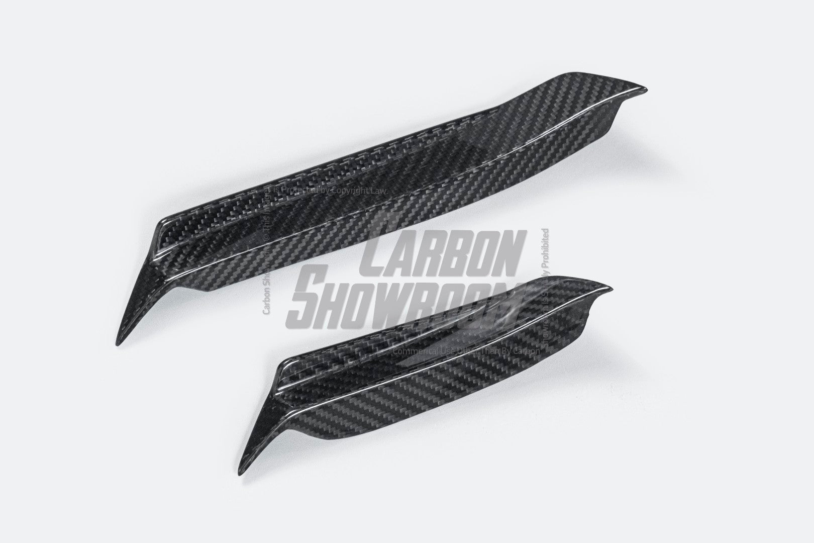 Mercedes Benz C-Class C63/C63S (fits both Pre-Facelift & Facelift) W205 2015 2016 2017 2018 2019 2020 2021 with Aftermarket Parts - Front Canards Pre-preg Carbon Fiber from TAKD Carbon