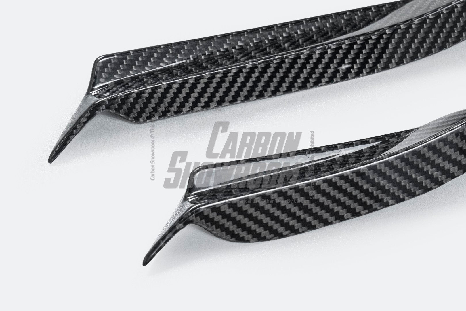 Mercedes Benz C-Class C63/C63S (fits both Pre-Facelift & Facelift) W205 2015 2016 2017 2018 2019 2020 2021 with Aftermarket Parts - Front Canards Pre-preg Carbon Fiber from TAKD Carbon
