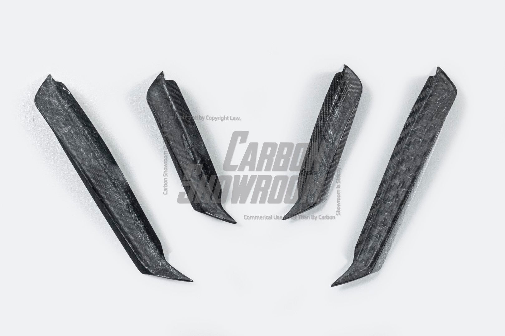 Mercedes Benz C-Class C63/C63S (fits both Pre-Facelift & Facelift) W205 2015 2016 2017 2018 2019 2020 2021 with Aftermarket Parts - Front Canards Pre-preg Carbon Fiber from TAKD Carbon