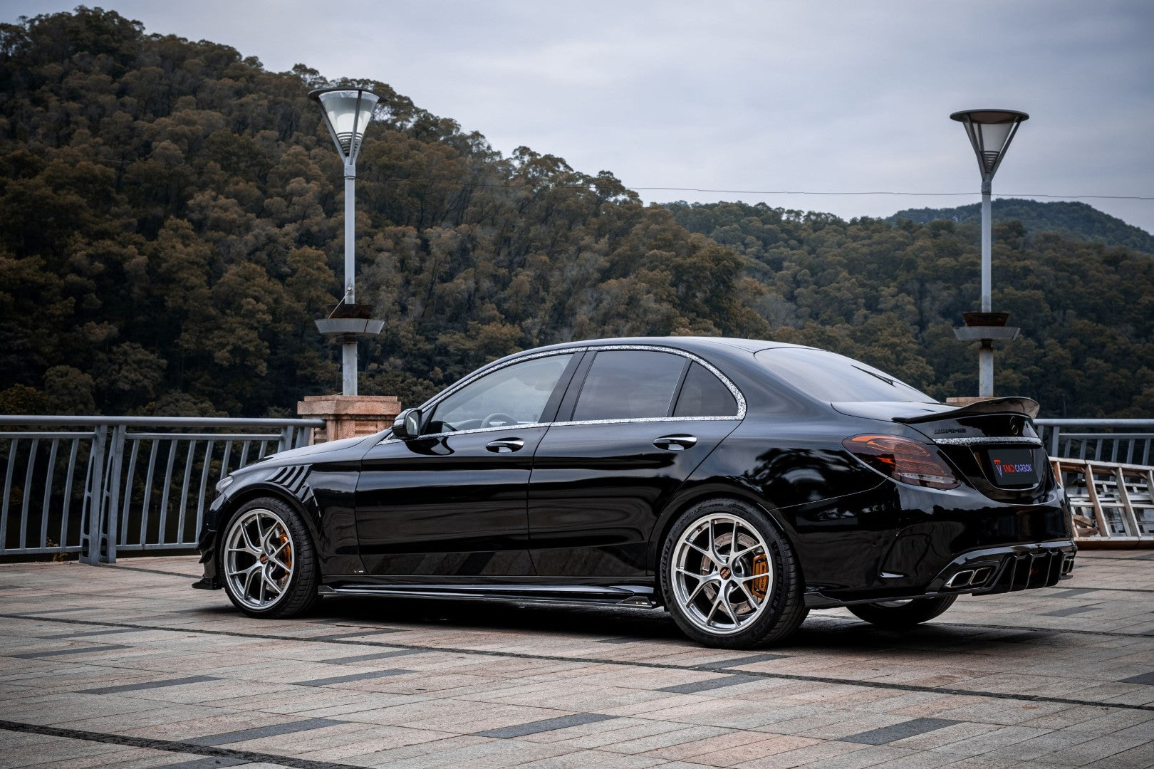 Mercedes Benz C-Class C63S C63 C43 AMG C450 C300 W205 Sedan 2015 2016 2017 2018 2019 2020 2021 with Aftermarket Parts - V2 Rear Lip Spoiler Dry Pre-preg Carbon Fiber from TAKD Carbon