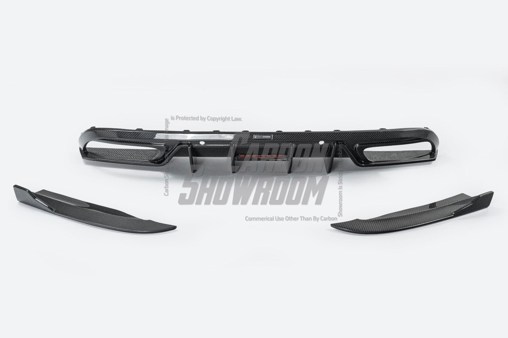TAKD Carbon Dry Carbon Fiber Rear Diffuser & Rear Canards for Mercedes Benz C Class W205 C63 C63S 2019-ON Sedan 4 Door - Performance SpeedShop