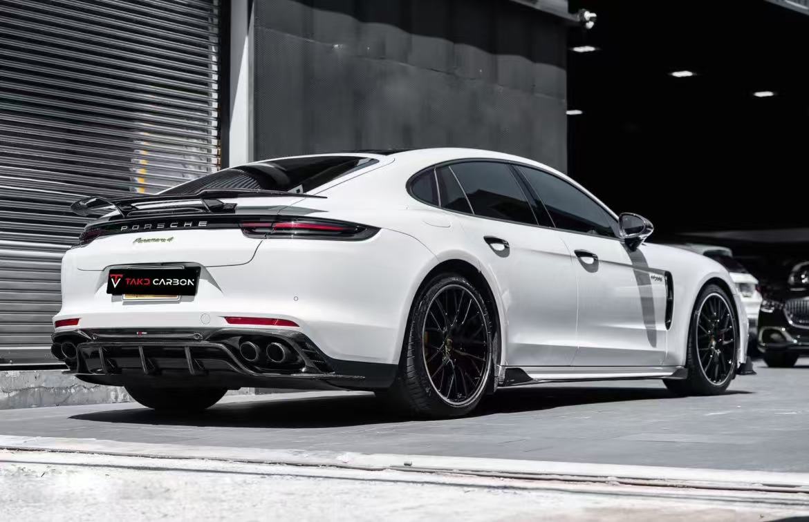 Porsche Panamera 4 & 4S & Turbo 971 (fits both pre-facelift & facelift) 2017-ON with Aftermarket Parts - Side Skirts Pre-preg Carbon Fiber from TAKD Carbon