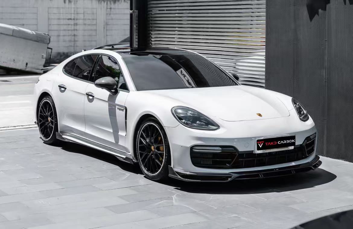 Porsche Panamera 4 & 4S & Turbo 971 (fits both pre-facelift & facelift) 2017-ON with Aftermarket Parts - Side Skirts Pre-preg Carbon Fiber from TAKD Carbon