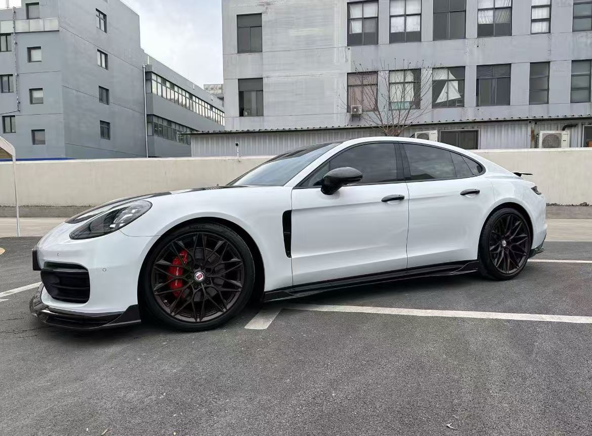 Porsche Panamera 4 & 4S & Turbo 971 (fits both pre-facelift & facelift) 2017-ON with Aftermarket Parts - Side Skirts Pre-preg Carbon Fiber from TAKD Carbon