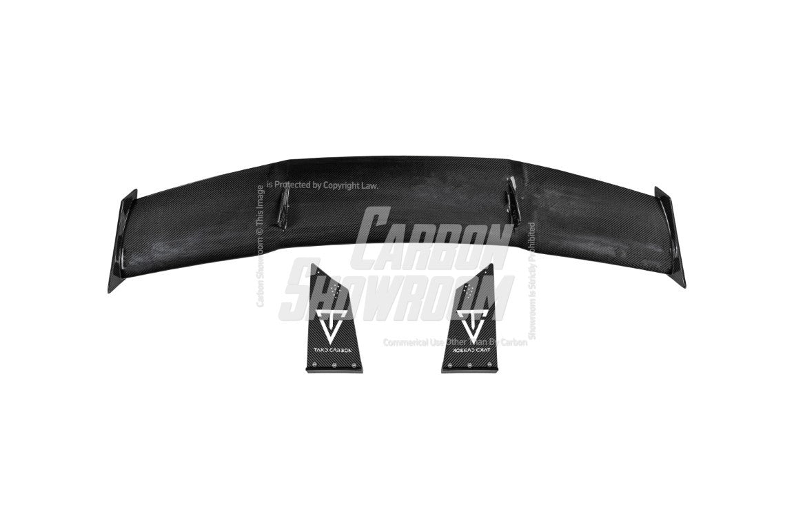 Porsche 718 Cayman / Boxster / GTS 2017-ON with Aftermarket Parts - V1 Rear Wing Pre-preg Carbon Fiber from TAKD Carbon