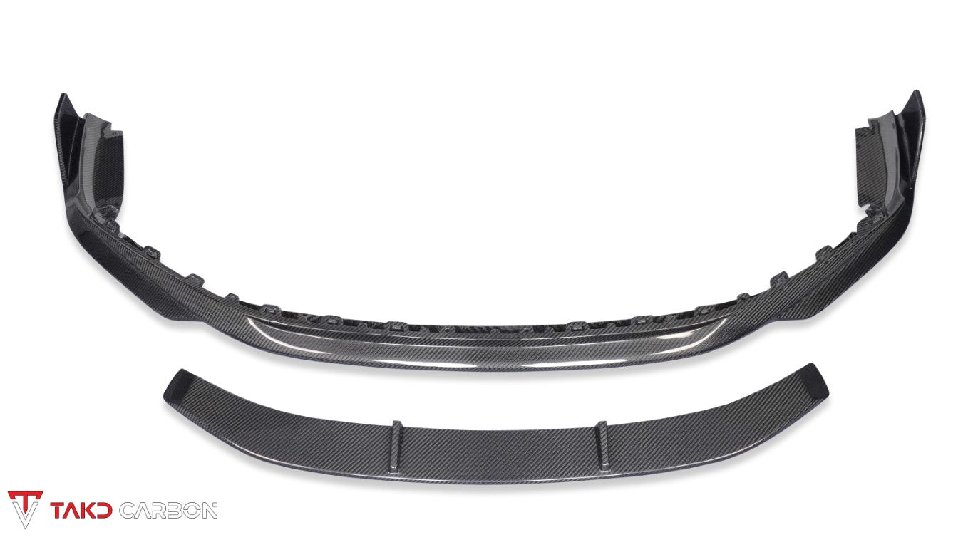 Porsche 911 992 Carrera / 4 / S / 4S (Fits Base Model Only, Does Not Fit Aero Kit / Sport Package）2020-ON with Aftermarket Parts - Pre-preg Carbon Fiber Front Lip from TAKD Carbon