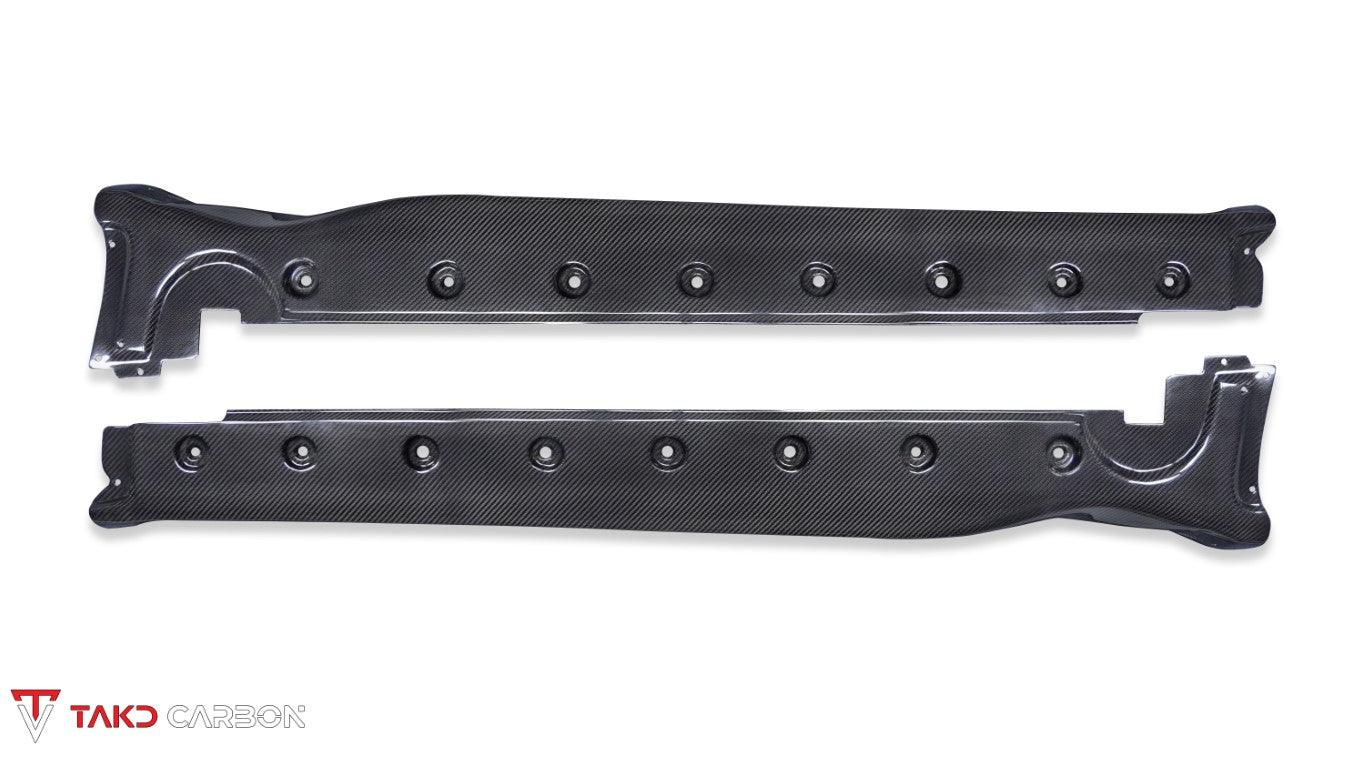 Porsche 911 992 Carrera / 4 / S / 4S (Base Model & With Aero Kit) 2022 2023 2024 with Aftermarket Parts - Side Skirts Pre-preg Carbon Fiber from TAKD Carbon