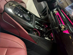 BMW 5 Series 530 540 & i5 e/x Drive40 M60 G60 G61 2024 with Aftermarket Parts - Central Control Panel Side Trim Cover Pre-preg Carbon Fiber from TAKD Carbon
