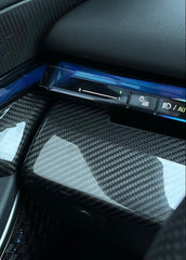 BMW 5 Series 530 540 & i5 e/x Drive40 M60 G60 G61 2024-ON with Aftermarket Parts - Pre-preg Carbon Fiber Driver Left Side Center Console Control Dashboard Panel Trim Cover from TAKD Carbon