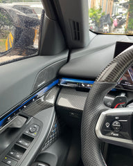 BMW 5 Series 530 540 & i5 e/x Drive40 M60 G60 G61 2024-ON with Aftermarket Parts - Pre-preg Carbon Fiber Driver Left Side Center Console Control Dashboard Panel Trim Cover from TAKD Carbon