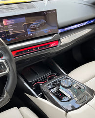 BMW 5 Series 530 540 & i5 e/x Drive40 M60 G60 G61 2024-ON with Aftermarket Parts - Pre-preg Carbon Fiber Center Console Infotainment Screen Trim Cover from TAKD Carbon