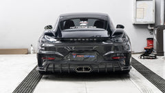 Porsche 718 Cayman / Boxster / GTS 2017-ON with Aftermarket Parts - Rear Bumper (Exhaust Tips Included) Pre-preg Carbon Fiber from TAKD Carbon