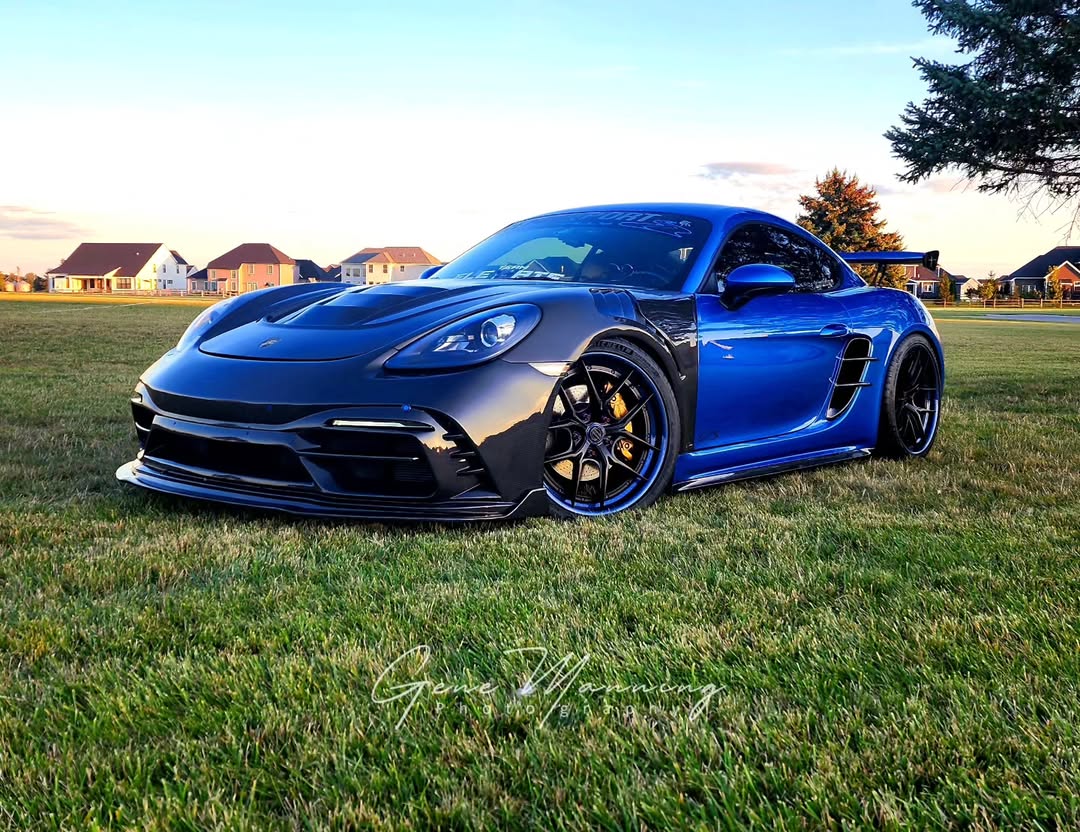 Porsche 718 Cayman / Boxster / GTS 2017-ON with Aftermarket Parts - Front Bumper & Lip Pre-preg Carbon Fiber from TAKD Carbon