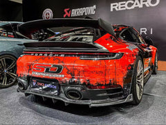 Porsche 911 992 Carrera / 4 / S / 4S 2020-ON with Aftermarket Parts - V2 Rear Wing Pre-preg Carbon Fiber from TAKD Carbon