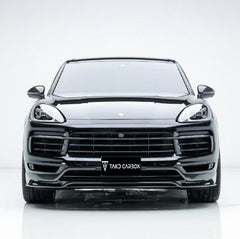 Porsche Cayenne / GTS (does not fit sport design package) 9Y0 9Y3 2018 2019 2020 2021 2022 2023 with Aftermarket Parts - Front Lip Pre-preg Carbon Fiber from TAKD Carbon