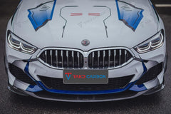 BMW 8 Series 840i (With M-Package Bumper) M850i G14 G15 G16 2018-ON with Aftermarket Parts - V2 Style Carbon Fiber Front Lip from TAKD Carbon